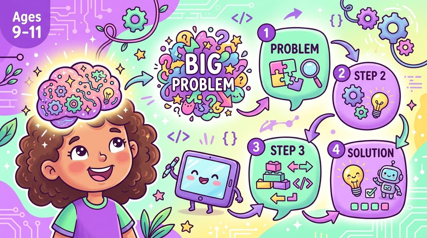 Chapter 2: Thinking Like a Computer — kid breaking problems into steps